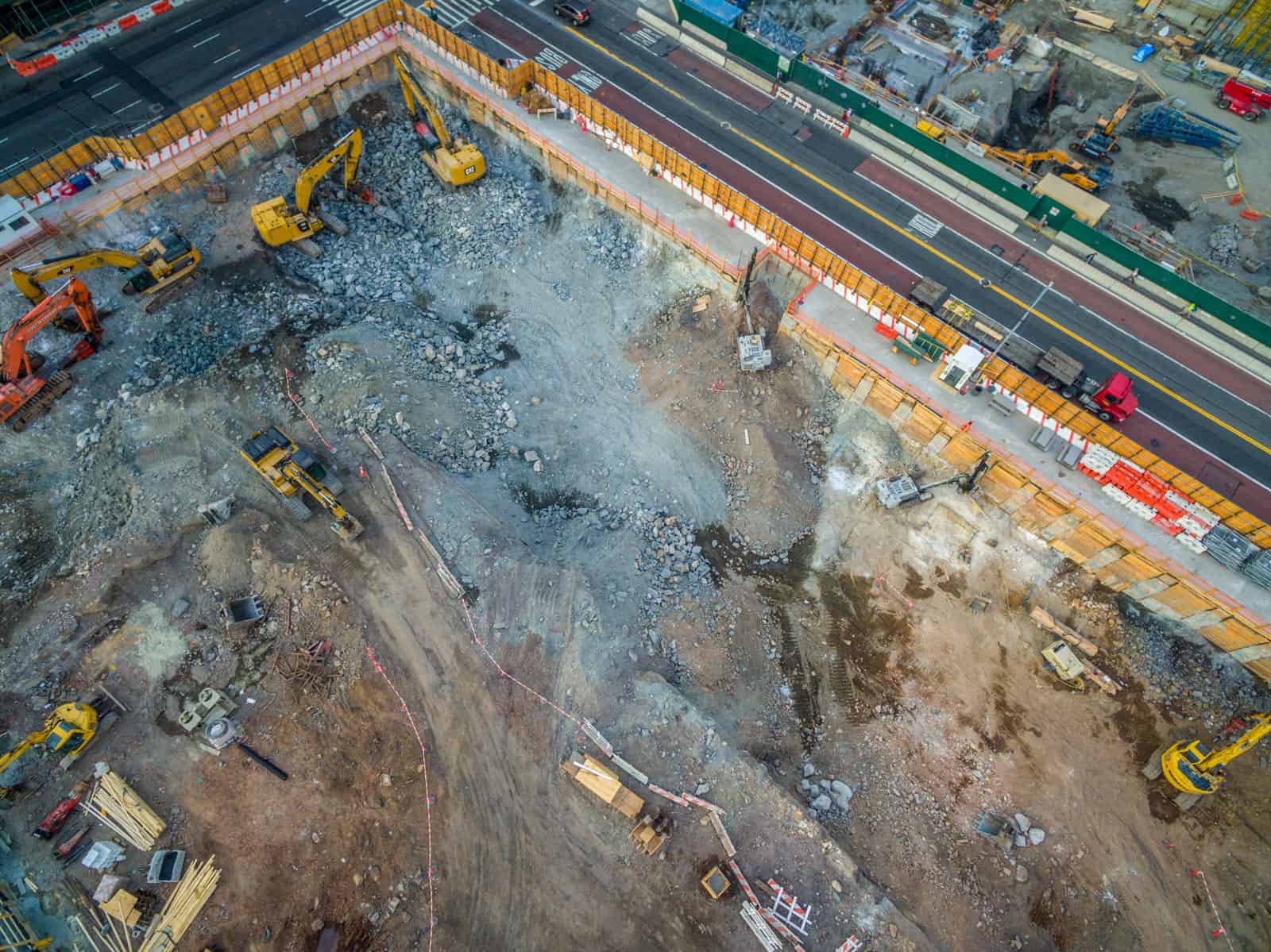 aerial drone photo of shopping center in Fort Worth, Texas