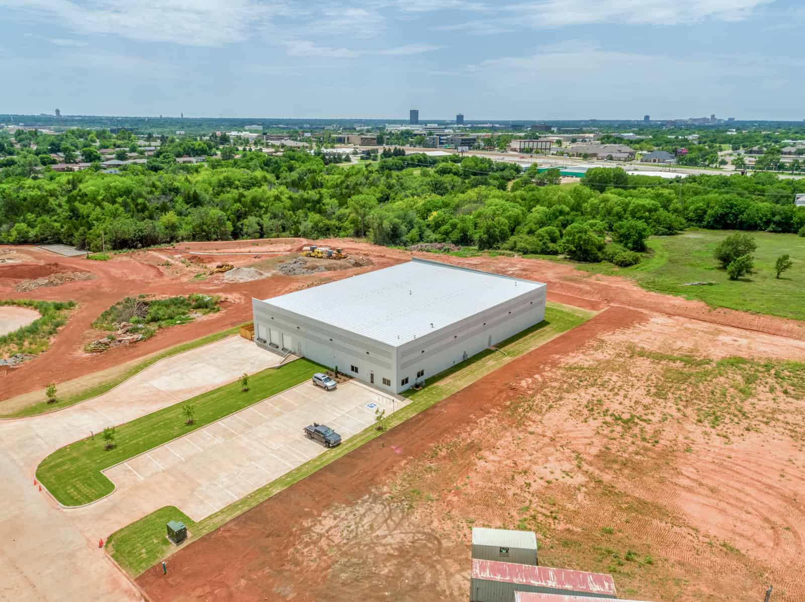 drone photo of commercial building in Oklahoma