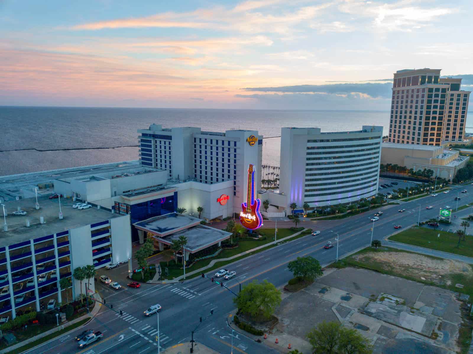 aerial drone photo of hotel in Mississippi