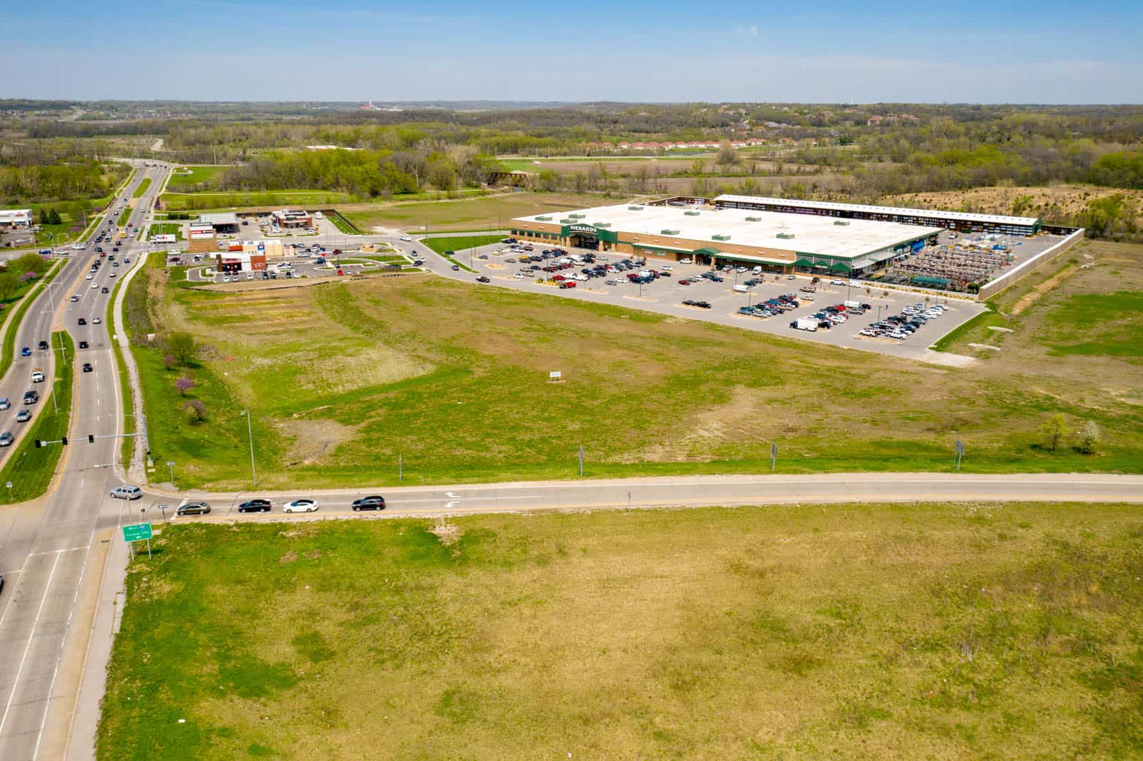 drone photo of commercial real estate property in Independence, Missouri