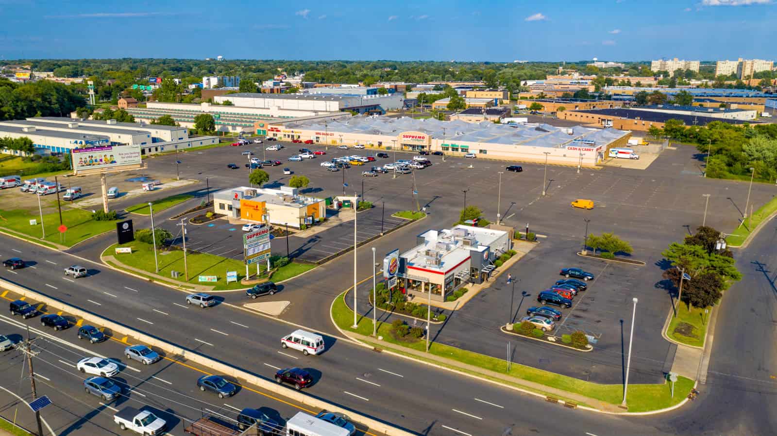 drone photo of commercial real estate property in Pennsauken Township, NJ