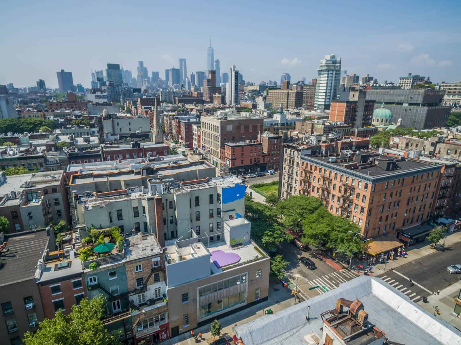 aerial drone photo of Brooklyn, NY