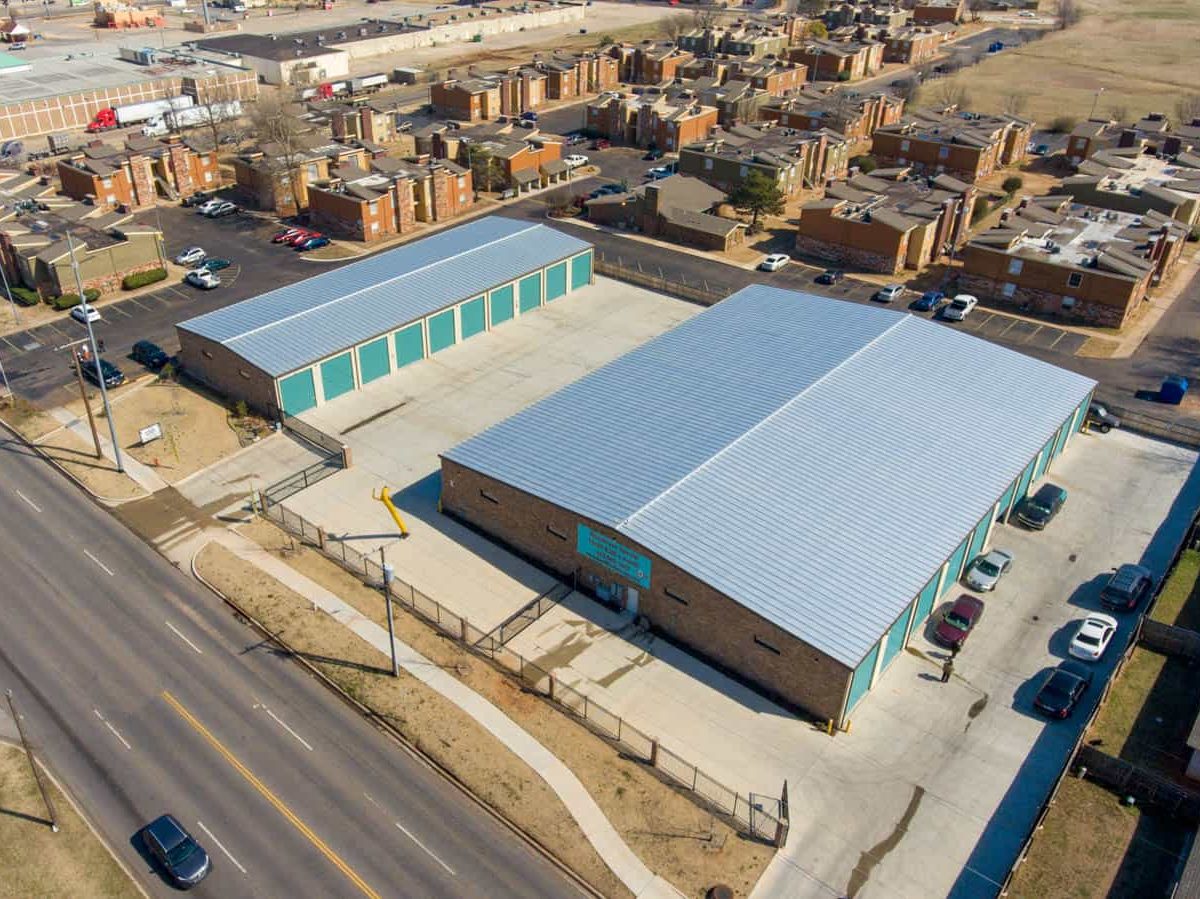 drone photo of storage unit facility in Oklahoma City, OK