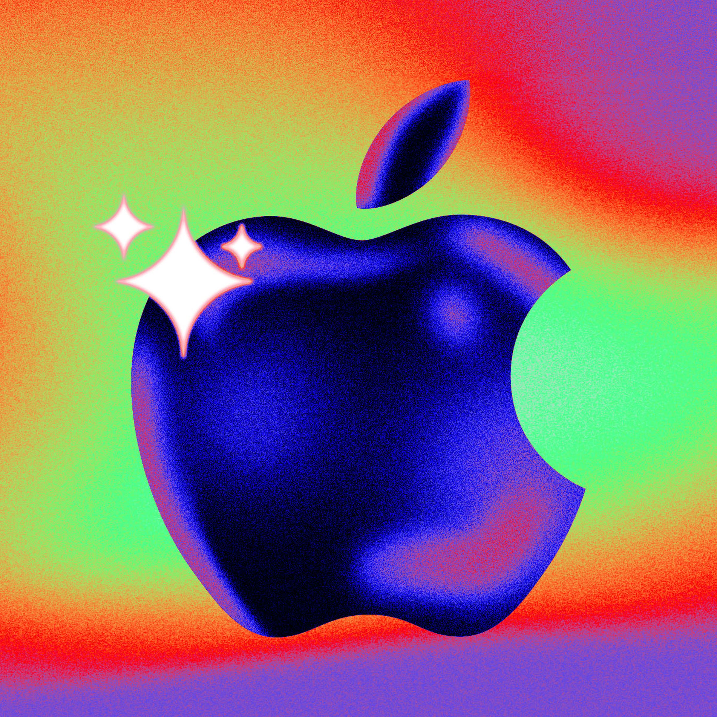 The Apple logo with a little AI sparkle.