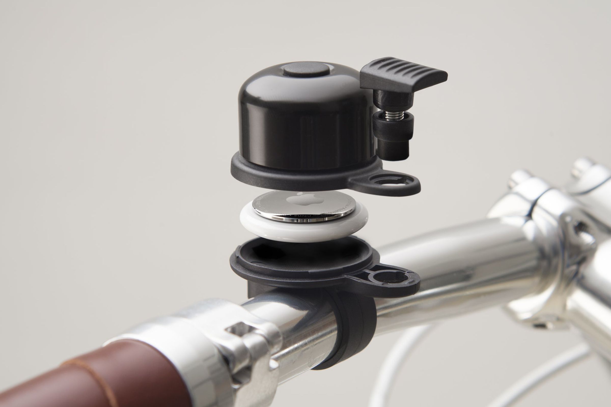 AirBell discreetly hides an Apple AirTag tracker to keep tabs on your bicycle.