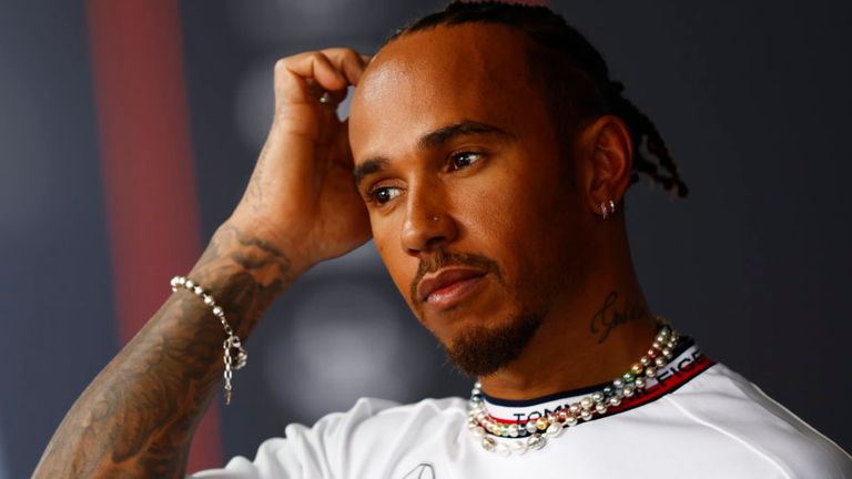 HUNGARORING, HUNGARY - JULY 20: Sir Lewis Hamilton, Mercedes-AMG during the Hungarian GP at Hungaroring on Thursday July 20, 2023 in Budapest, Hungary. (Photo by Zak Mauger / LAT Images)