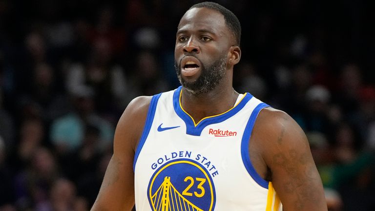 Golden State Warriors forward Draymond Green (23) during the first half of an NBA basketball game against the Phoenix Suns, Tuesday, Dec. 12, 2023, in Phoenix. (AP Photo/Rick Scuteri)