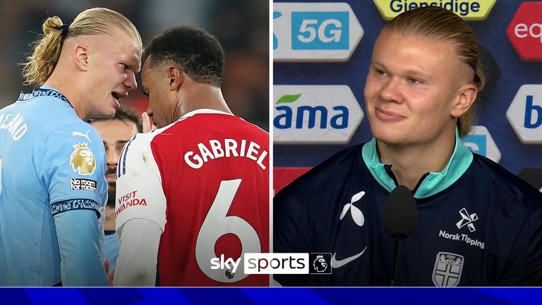 Erling Haaland says he has no regrets over his decision to throw a ball at the head of Arsenal's Gabriel.