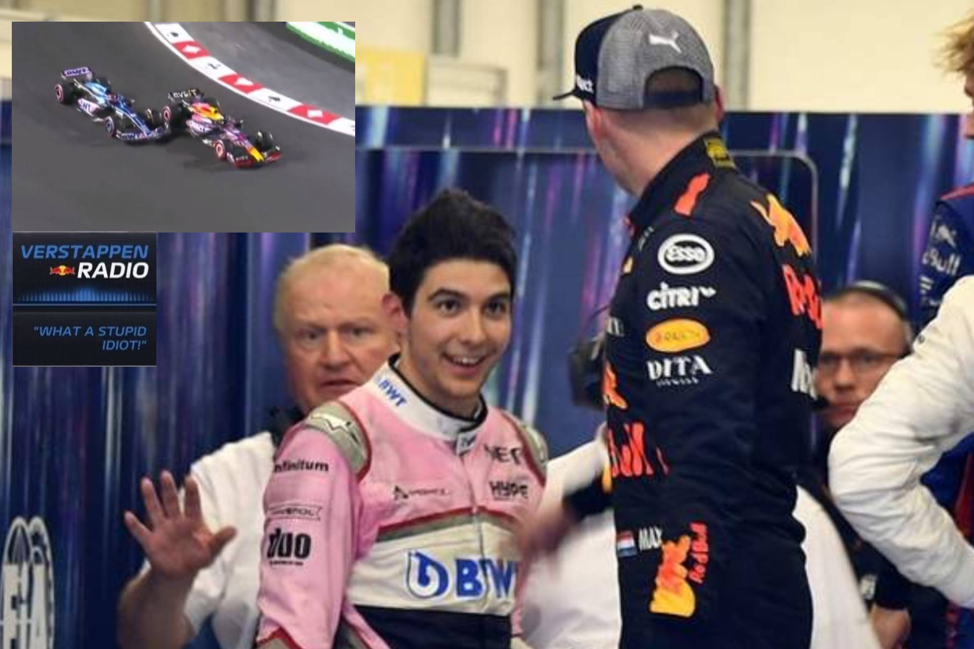 Esteban Ocon y Max Verstappen, en Brasil 2018.