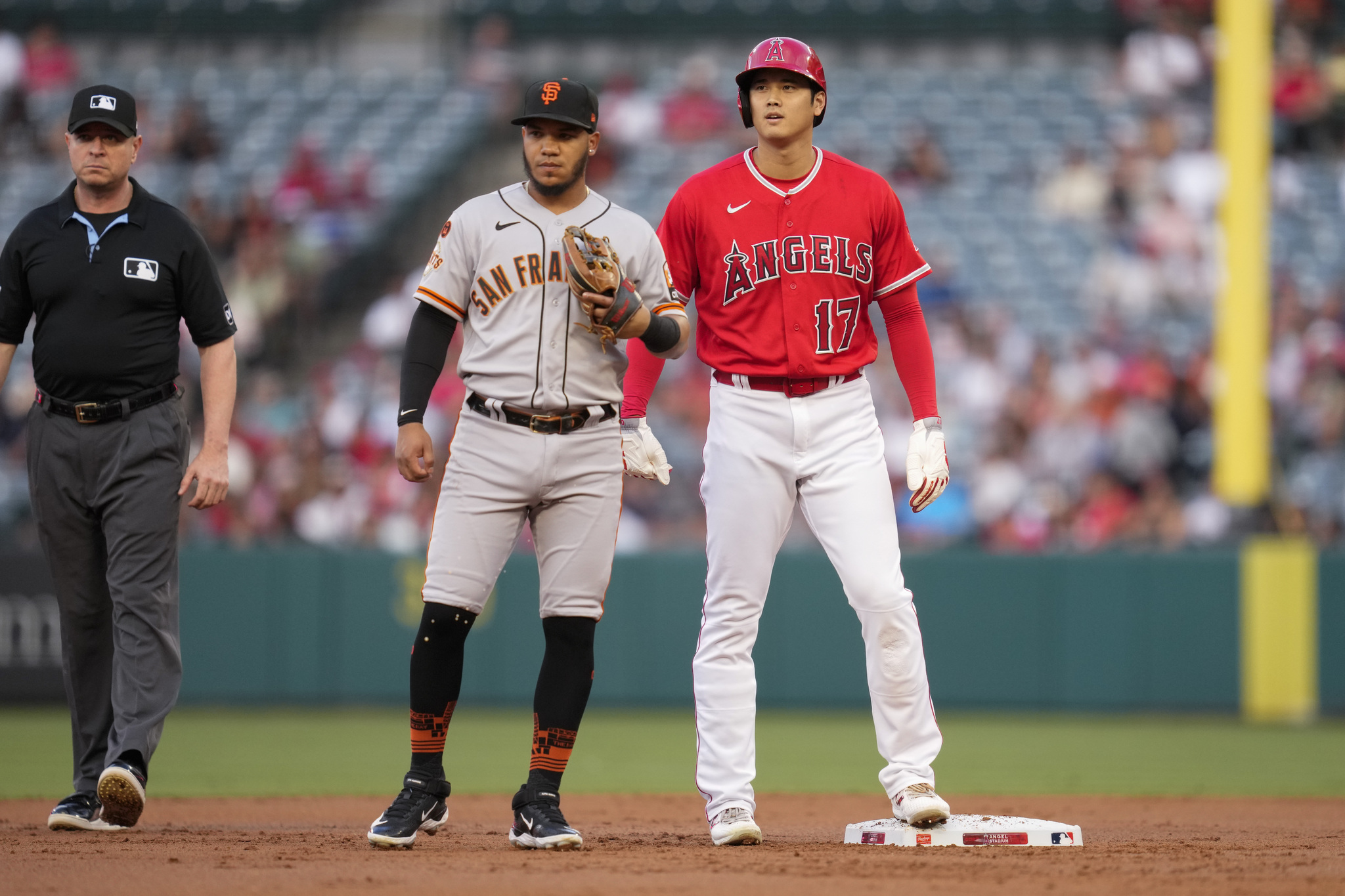 The Giants heavily courted Ohtani (right) before the Japanese superstar opted to join the Dodgers.