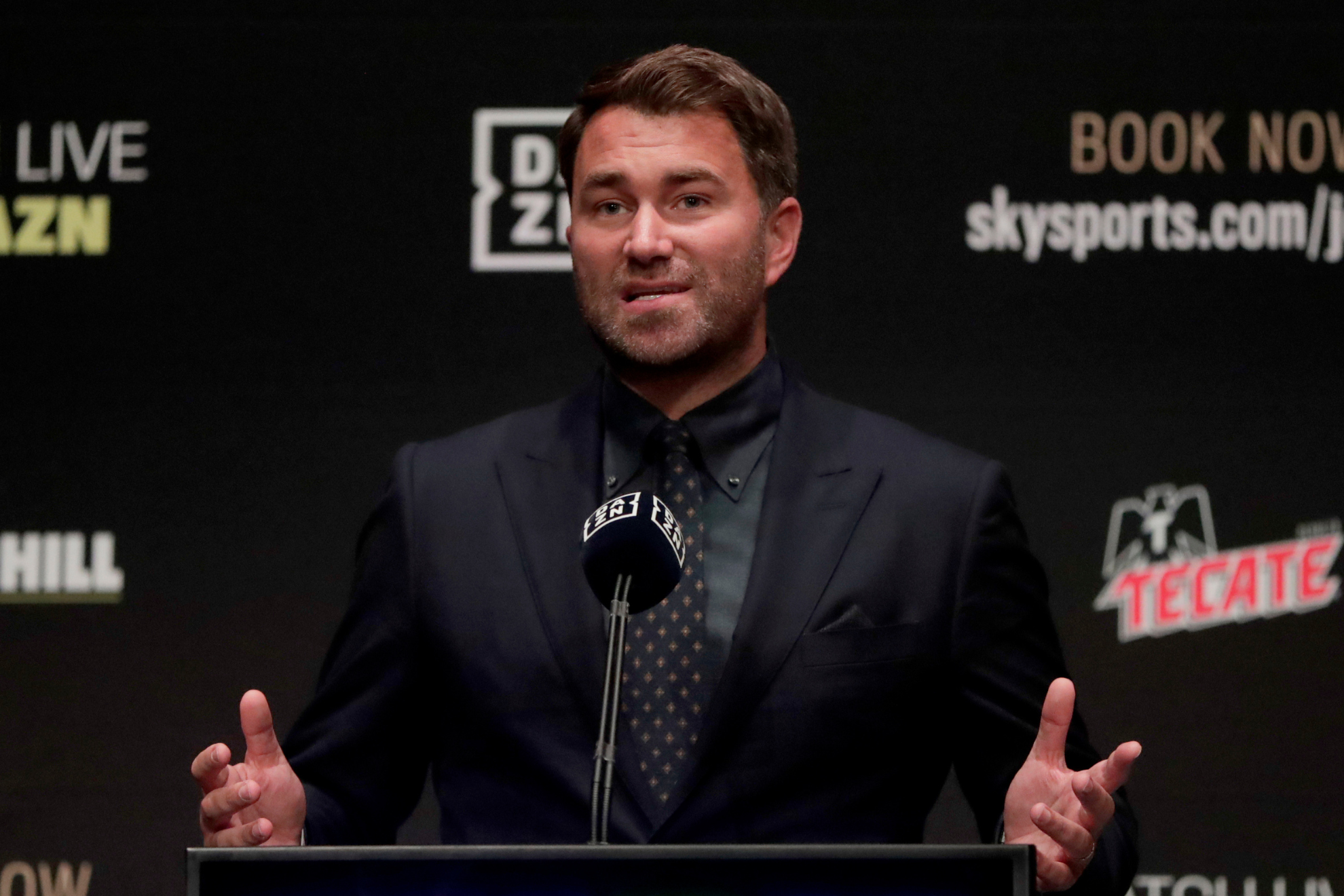 Eddie Hearn during a press conference.