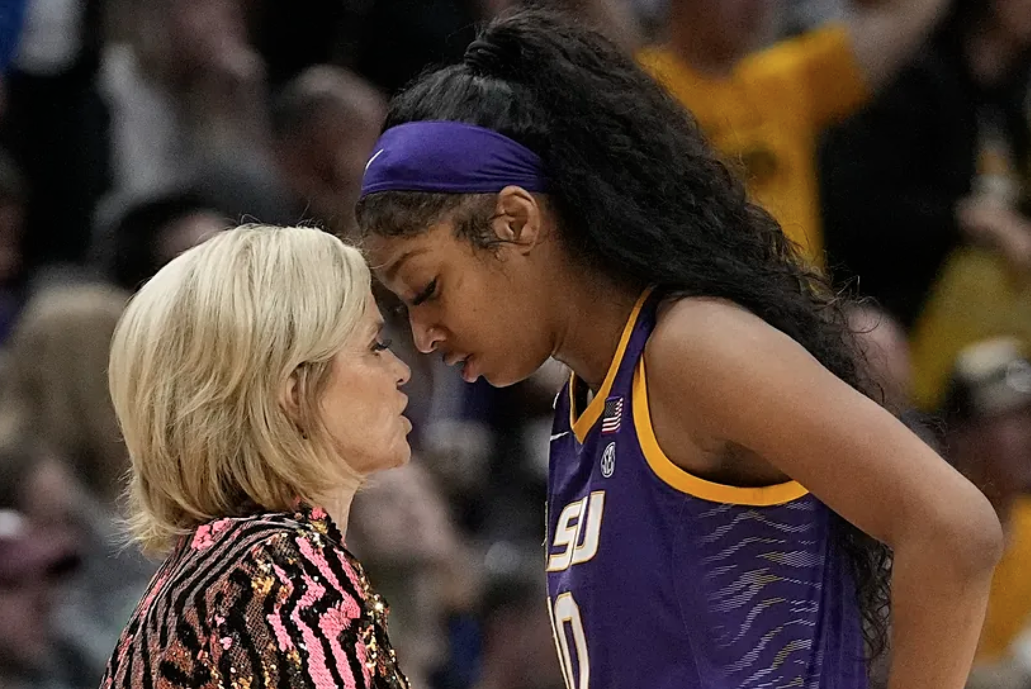 Kim Mulkey and Angel Reese at LSU