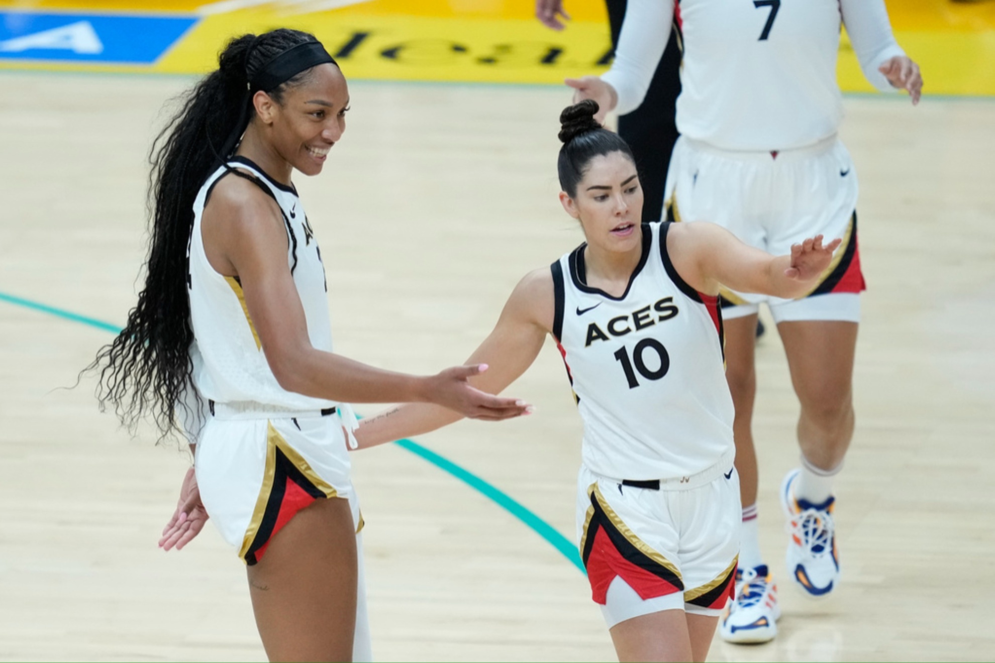 Aja Wilson (L) is advancing steadily to be the 2024 MVP, Kelsey Plum (R) said.