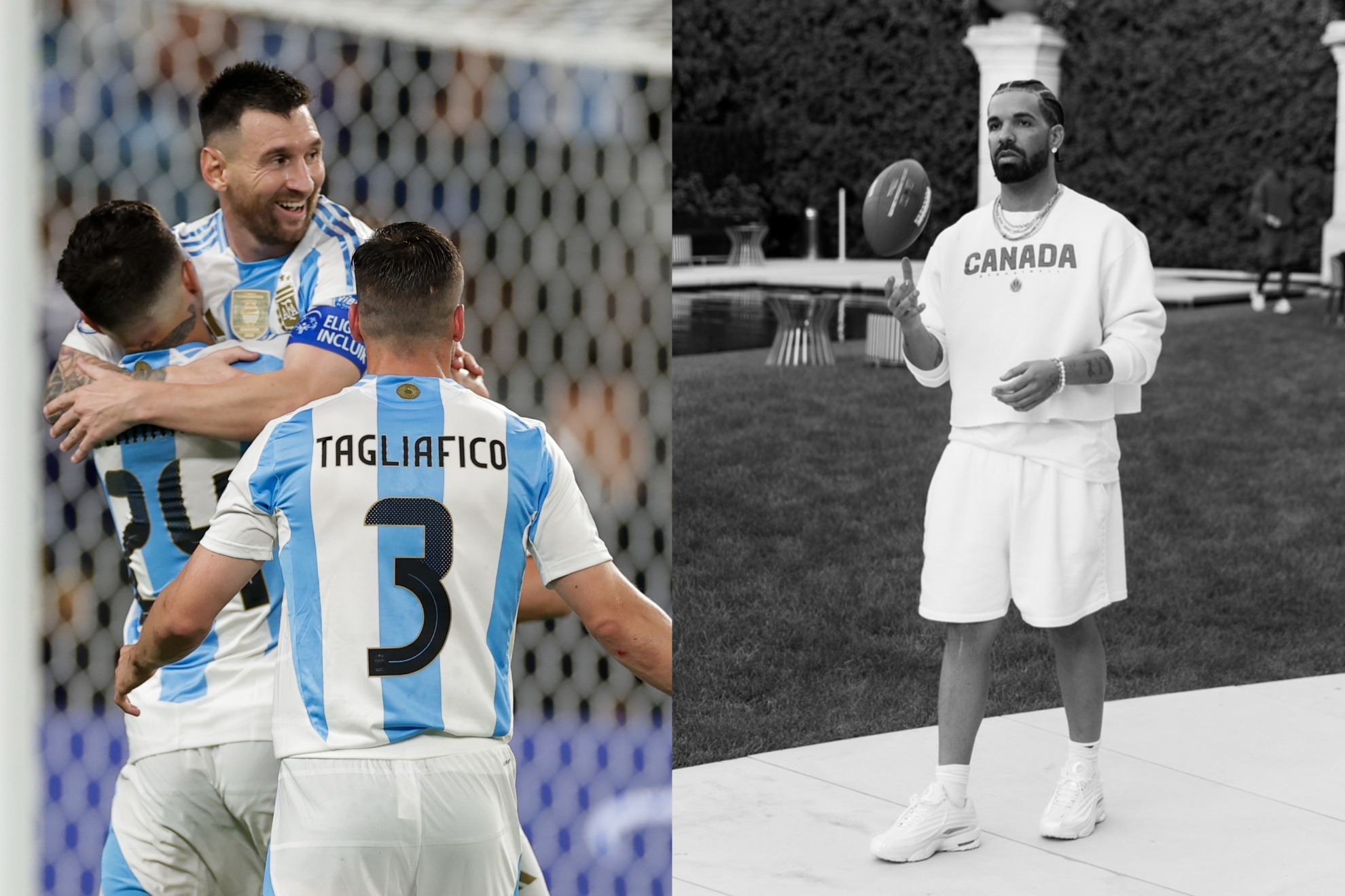 Mashup image of Argentina and Drake