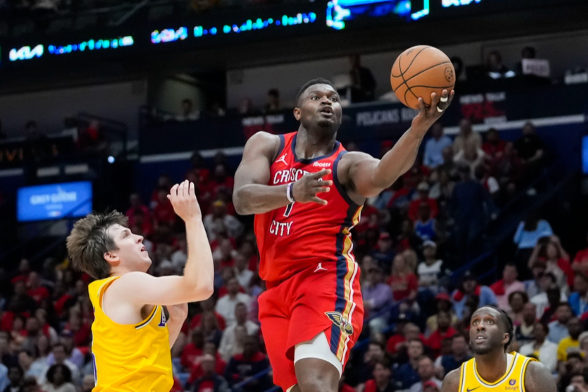 New Orleans Pelicans forward Zion Williamson against the Los Angeles Lakers in New Orleans.