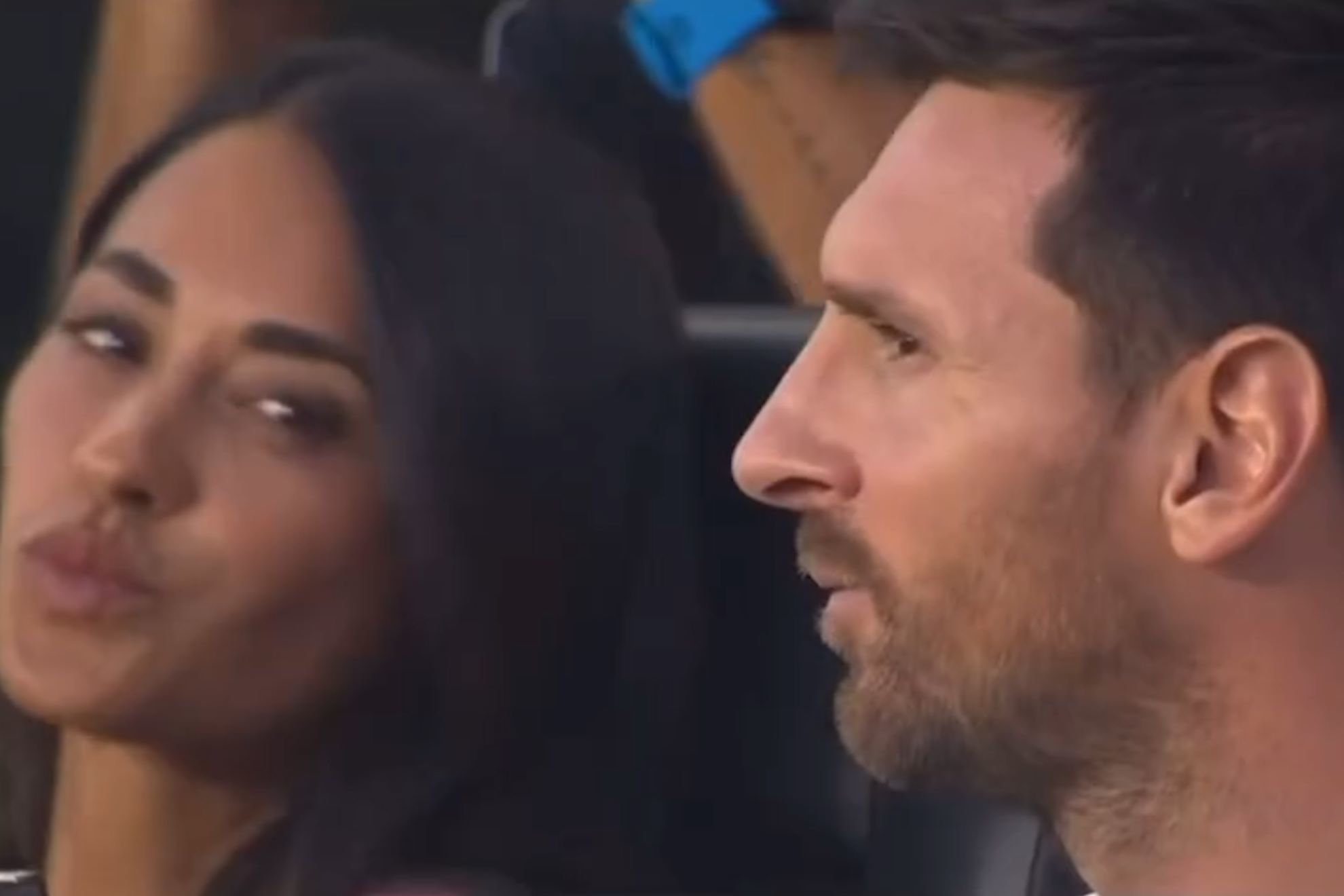 Antonela Roccuzzo and Lionel Messi watched Inter Miamis match against FC Cincinnati