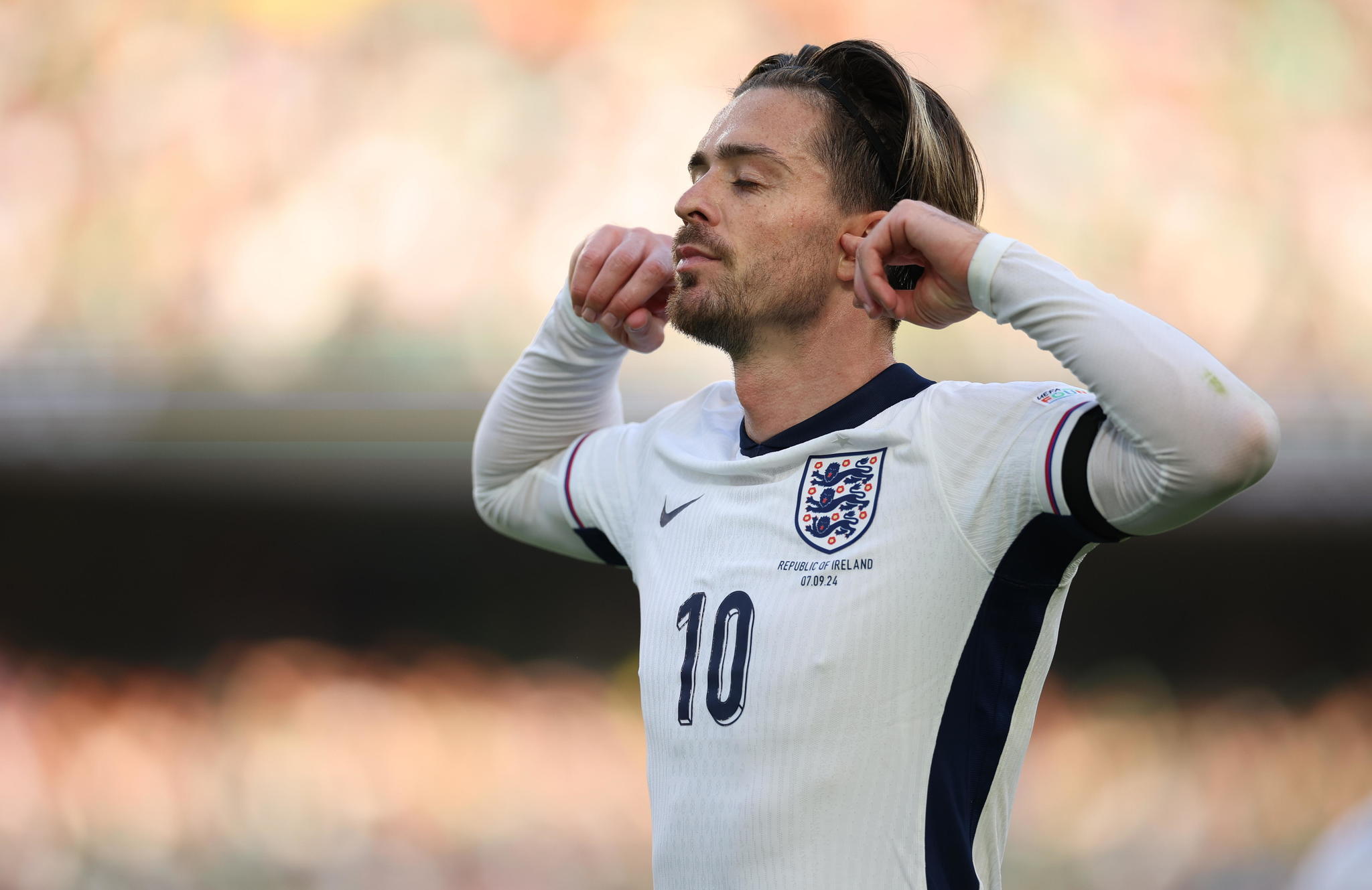 Jack Grealish of England celebrates scoring