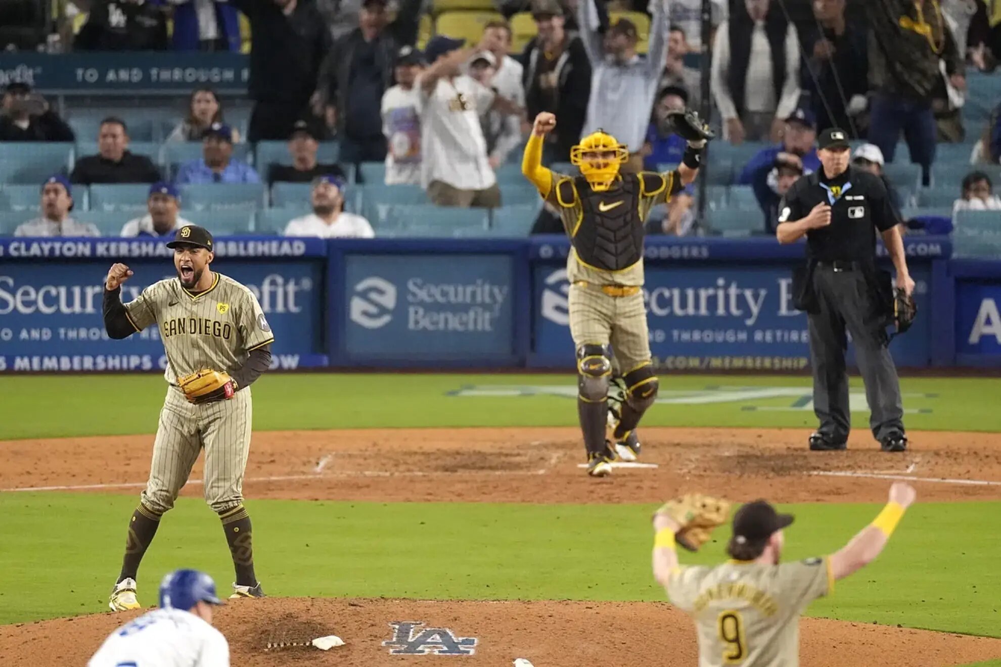 The Padres punched their ticket to the playoffs with a triple play thriller over the Dodgers.