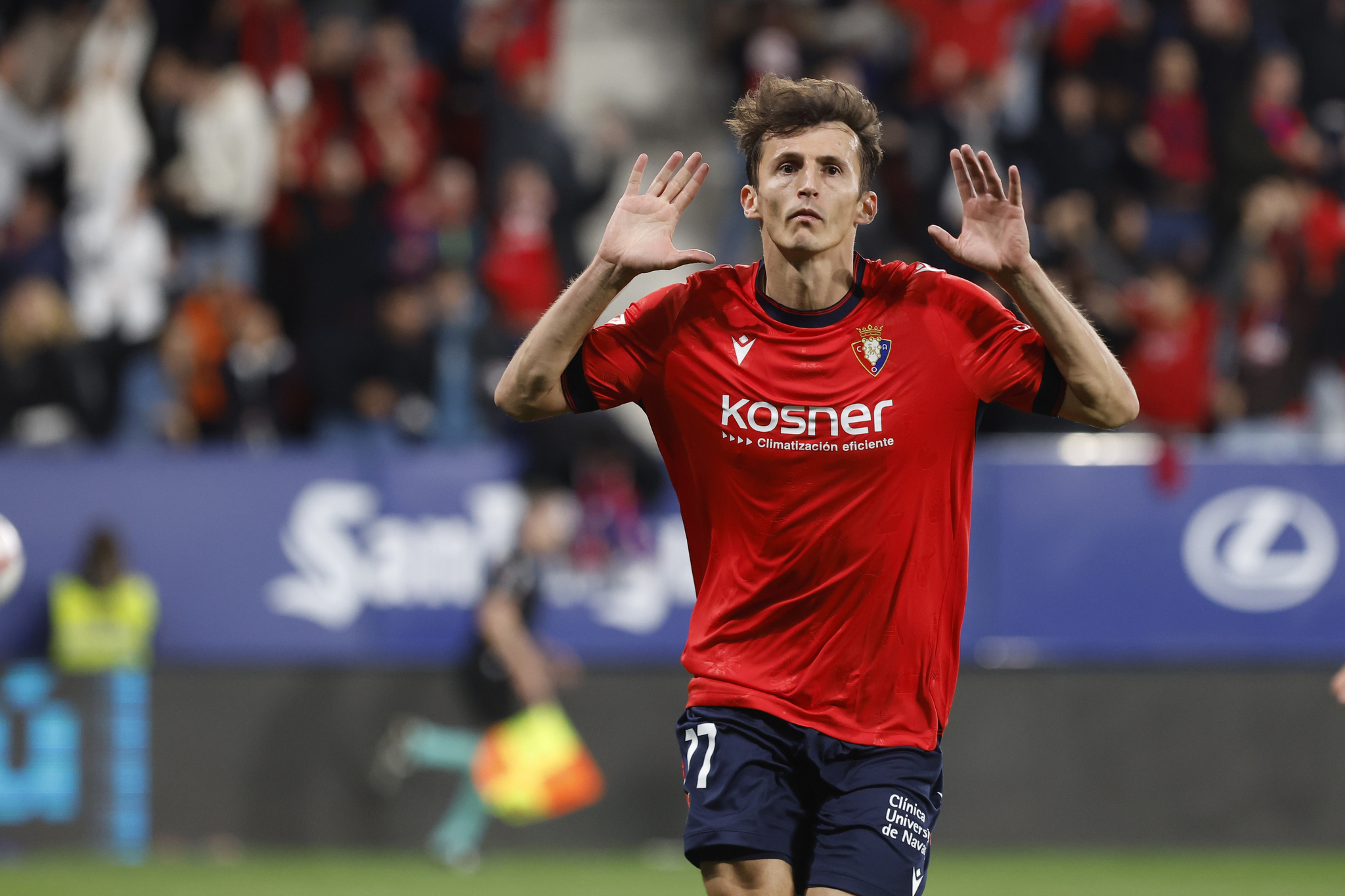 Osasuna forward Ante Budimir celebrates scoring