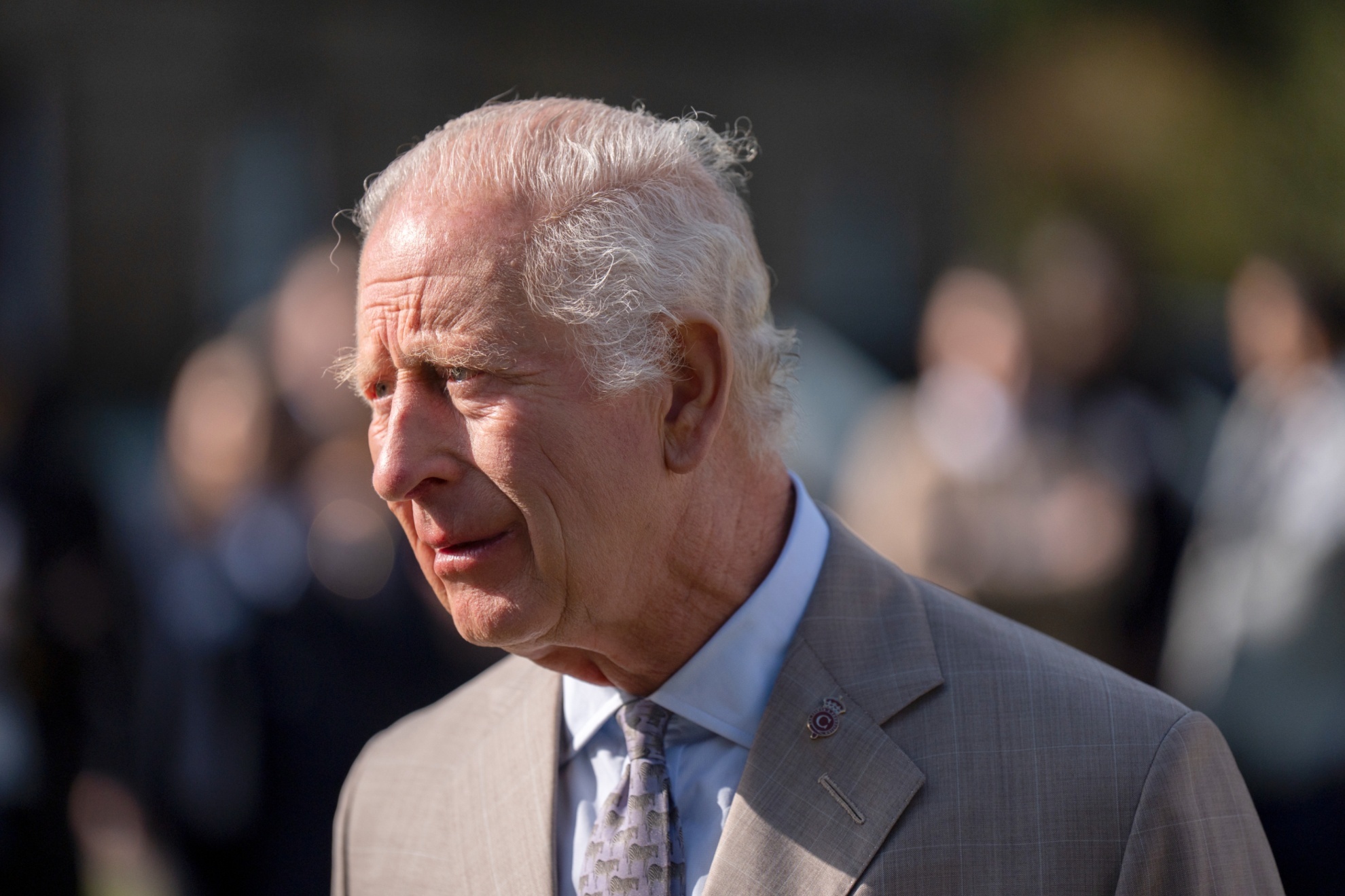 Britains King Charles III looks on at Dumfries House in Cumnock, Scotland, Friday Sept. 20, 2024. (Jane Barlow/PA via AP, Pool)