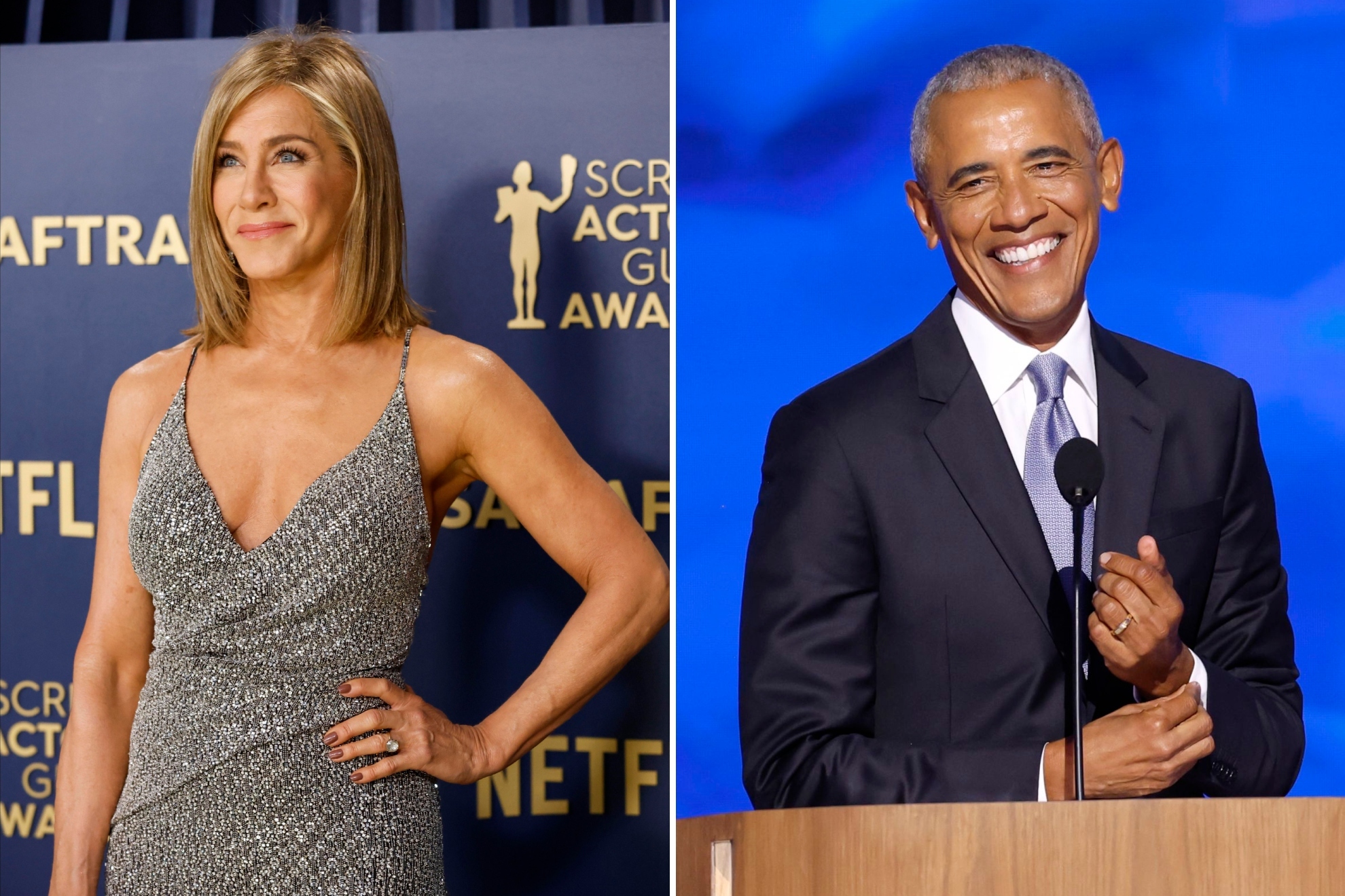 Jennifer Aniston and Barack Obama