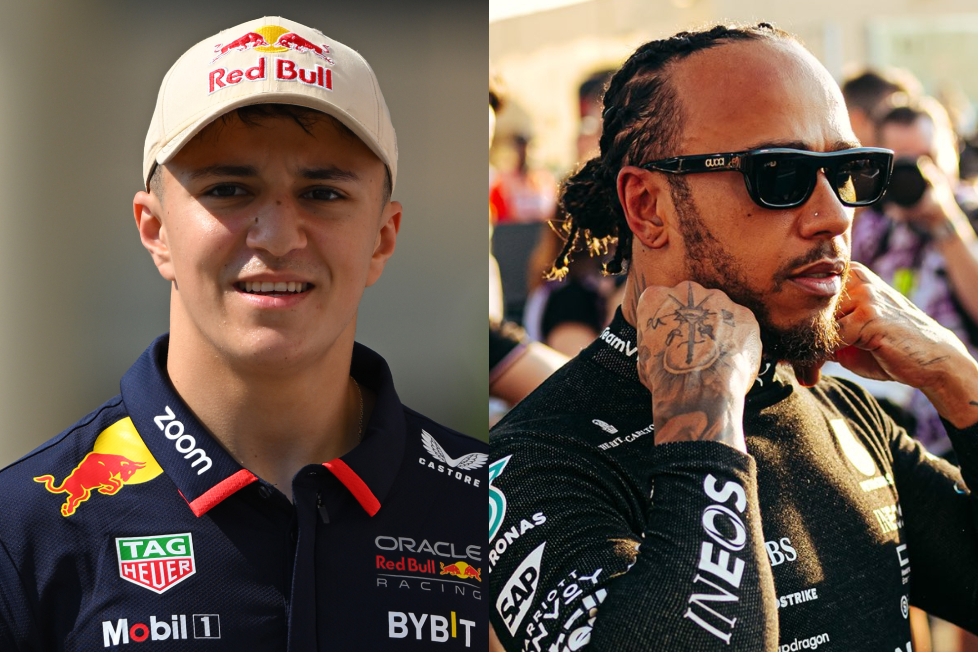 Isack Hadjar y Lewis Hamilton