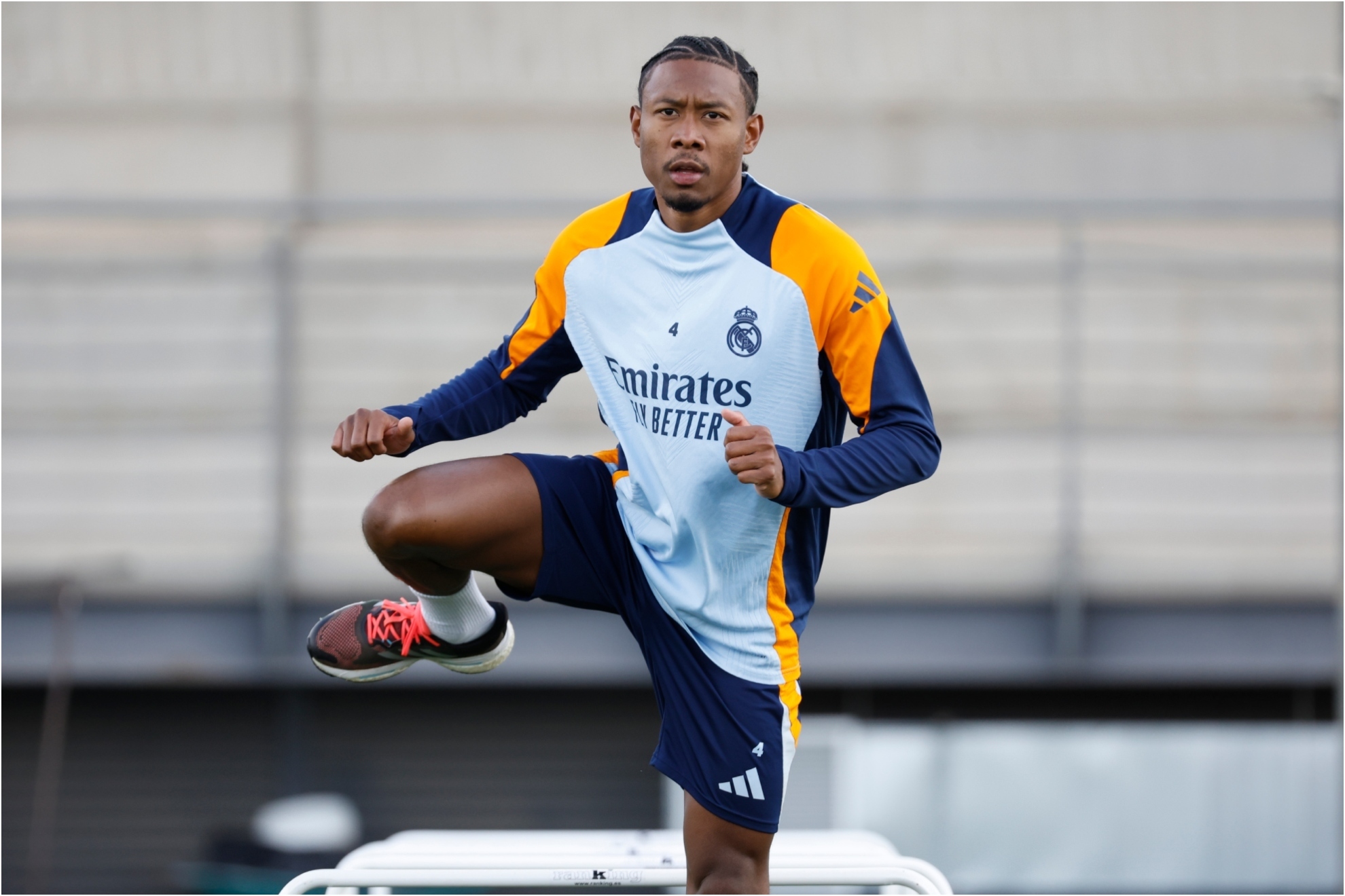 Alaba, en un entrenamiento