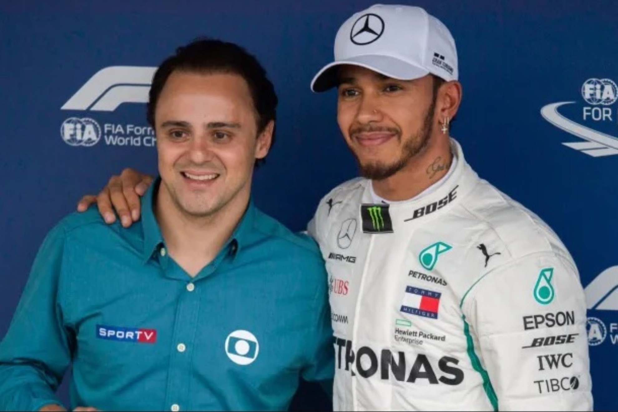 Felipe Massa, junto a Lewis Hamilton