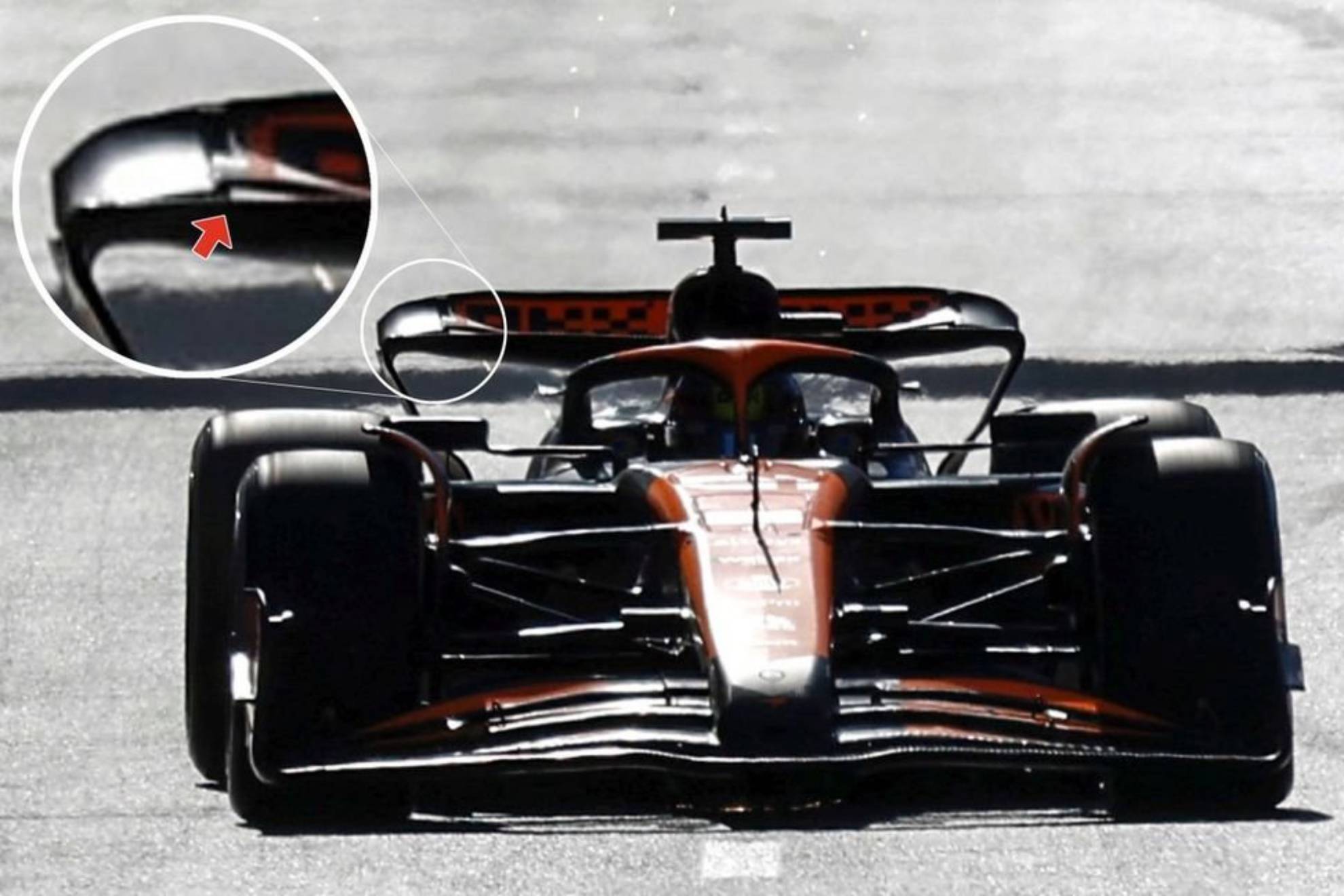 Los alerones traseros con solapa de McLaren en Bak�, que desataron la pol�mica