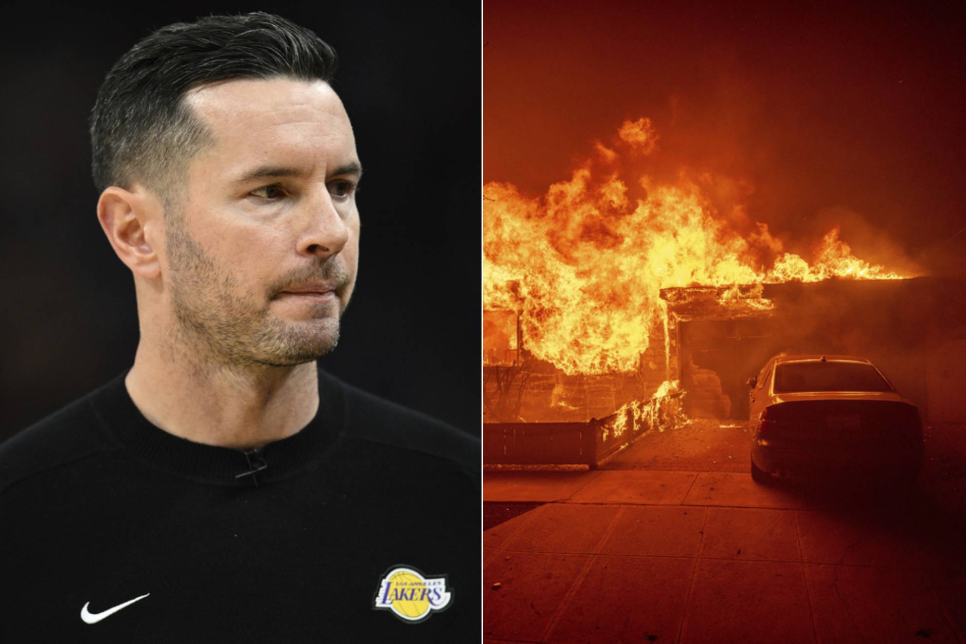 Lakers coach JJ Redick says his family evacuated and people are freaking out due to LA wildfires