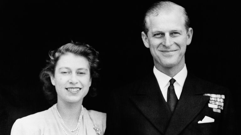 This official picture of Britain&#39;s Princess Elizabeth, heir presumptive to the British throne and her fiance, Lieut. Philip Mountbatten, was made on July 10, 1947 in London.  The Princess&#39;  engagement ring can be seen on her finger. (AP Photo)