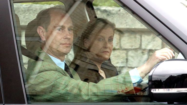 Prince Edward and his wife Sophie arrive at Windsor Castle