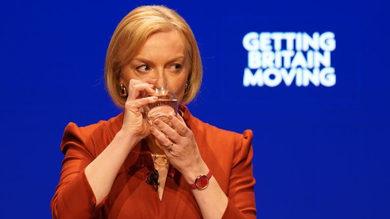 Prime Minister Liz Truss delivers her keynote speech at the Conservative Party annual conference at the International Convention Centre in Birmingham. Picture date: Wednesday October 5, 2022.

