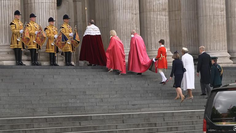 King and Queen attend royal honours service at St Paul's Cathedral
