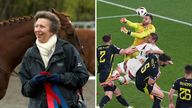 Both Princess Anne and Hungarian striker Barnabus Varga are in hospital being treated for concussion after sustaining injuries on Sunday. Pics: AP