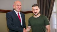 John Healey with Volodymyr Zelenskyy. Pic: MoD