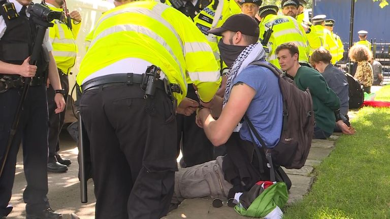 The arrests took place in Westminster.