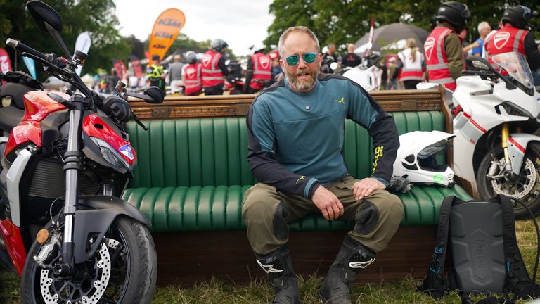 Tom Coleman  - general manager. Still from Jason Farrell Bench Across Britain report from The Adventure Bike Rider Festival in Warwickshire.