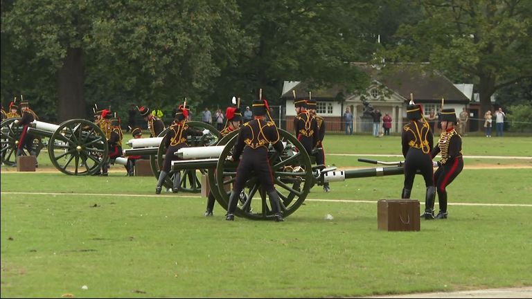 King's Accession Day gun salute in Hyde Park.