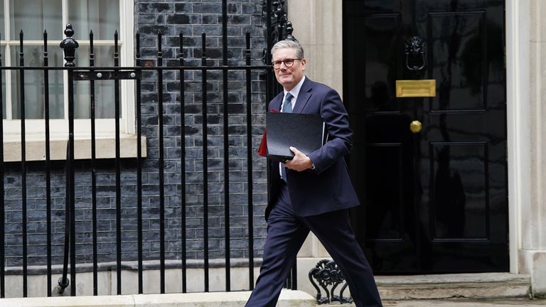 Keir Starmer departs 10 Downing Street.
Pic: PA