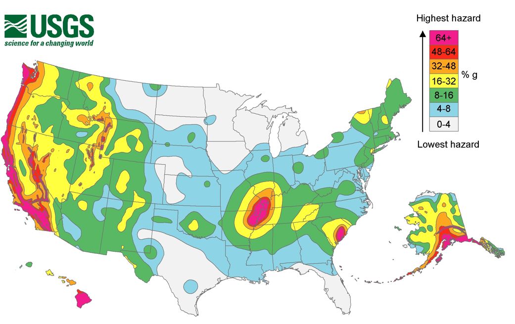 U S Seismic Hazard Map Hazard Map Map Cartography - Bank2home.com