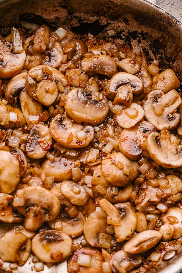 Making mushroom gravy.