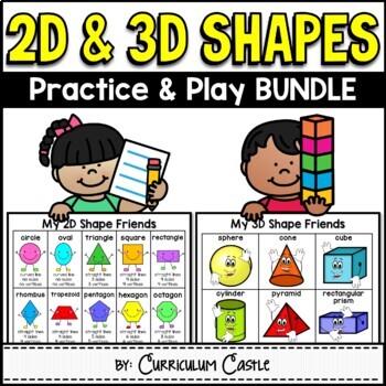 Preview of 2D & 3D Shapes Activities BUNDLE {Practice and Play}