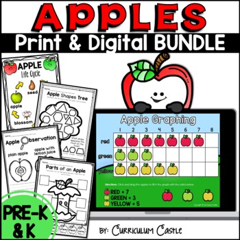 Preview of Apple Theme Print & Digital Activities BUNDLE