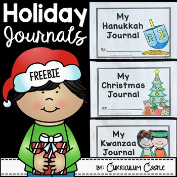 Preview of FREE Winter Holiday Journals: Christmas, Hanukkah & Kwanzaa