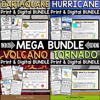 Preview of Natural Disasters MEGA BUNDLE {Earthquake, Hurricane, Tornado & Volcano}