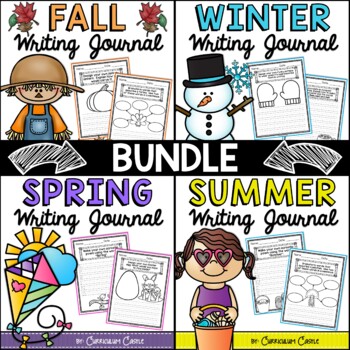 Preview of Writing Journals for the ENTIRE Year (K-2) NO PREP BUNDLE