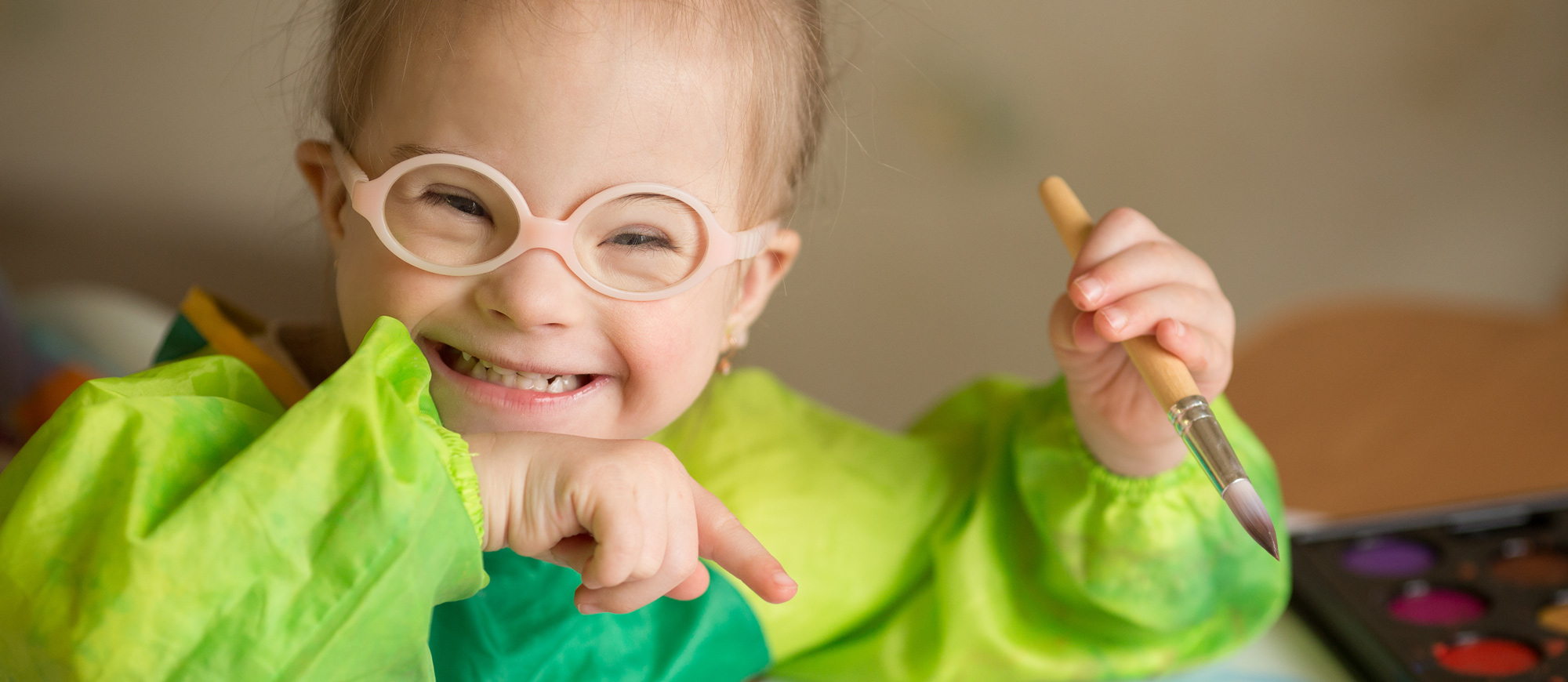 child wearing glasses