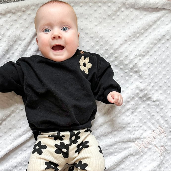 user image by @sltripletsplusone, Baby Girls' Fleece Sweatshirt & Ribbed Leggings - Cat & Jack™