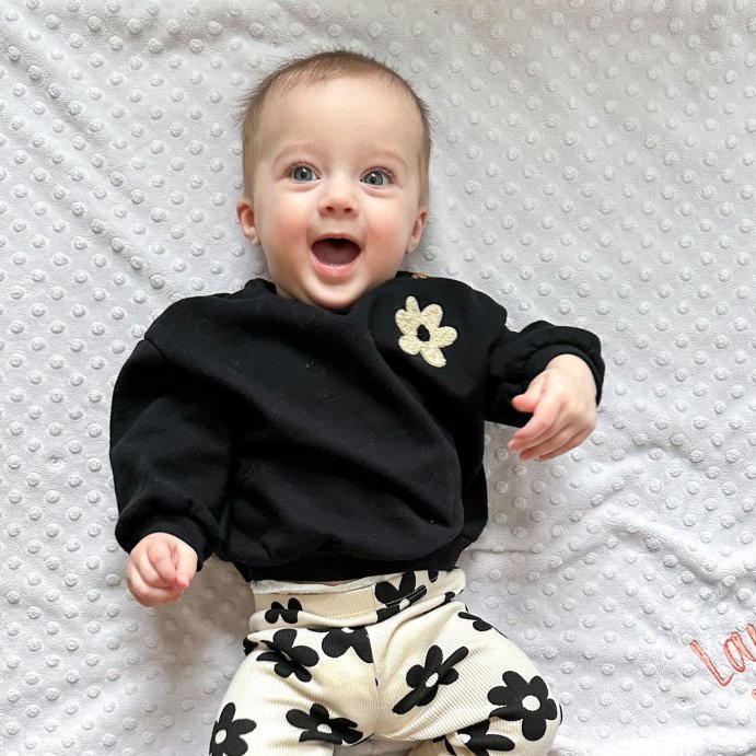 user image by @sltripletsplusone, Baby Girls' Fleece Sweatshirt & Ribbed Leggings - Cat & Jack™